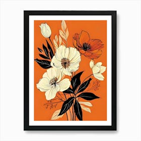 Orange Flowers 12 Art Print