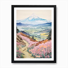 Mount Fuji Japan 1 Hike Illustration Art Print