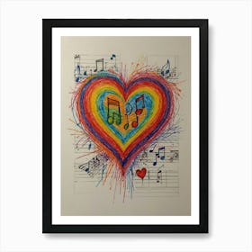 Heart Of Music 30 Art Print