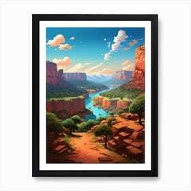 Blyde River Canyon Cartoon 3 Art Print