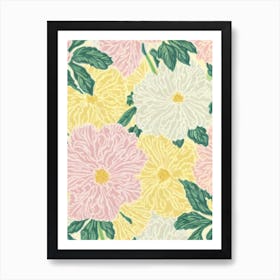 Carnations Pastel Floral 2 Flower Art Print