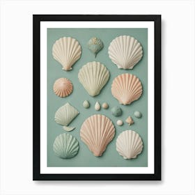 Pastel Seashell Collection Art Print