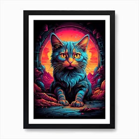 Psychedelic Cat 3 Poster