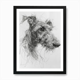  Redbone Dog Charcoal Line 1 Art Print