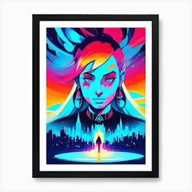 Girl In A City Art Print