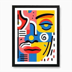 Bold Line Face Illustration 5 Art Print