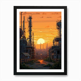 Industrial Landscape Pixel Art 1 Art Print