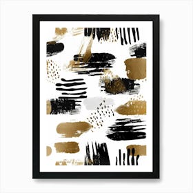 Gold And Black Abstract Painting 29 Art Print