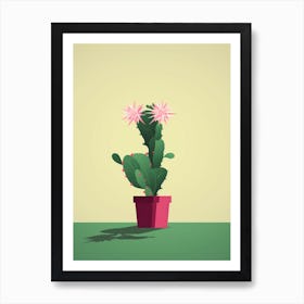 Easter Cactus Illustration 4 Art Print