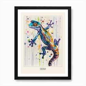 Gecko Colourful Watercolour 2 Poster Art Print