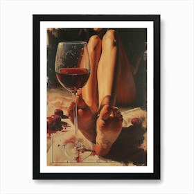 Woman With A Glass Of Wine 1 Art Print