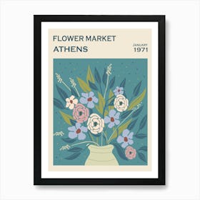 Flower Market Athens Art Print