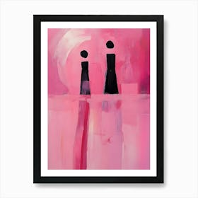 Two Women In Pink Art Print