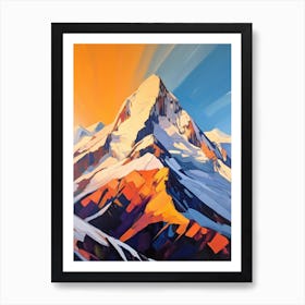 Aoraki Mount Cook New Zealand 2 Mountain Painting Art Print