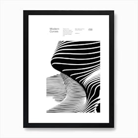 Modern Curves 08, Modern Architecture Design Poster, minimalist interior wall decor Art Print