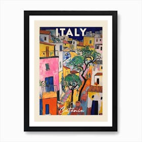 Catania Italy 3 Fauvist Painting  Travel Poster Art Print