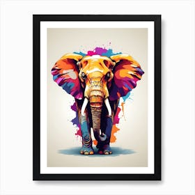 Colorful Elephant Vector Illustration Art Print