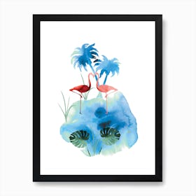 Flamingo Water Art Print