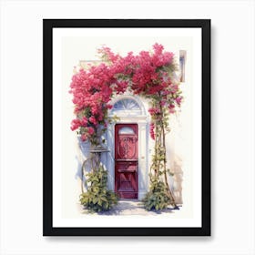 Istanbul, Turkey   Mediterranean Doors Watercolour Painting 3 Art Print