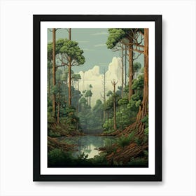 Knysna Forest Pixel Art 4 Art Print