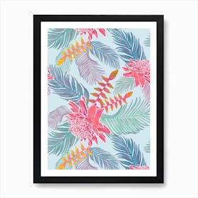 Ginger Flower Leaves Art Print