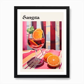 Sangria Retro Cocktail Poster Art Print