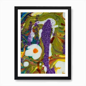 Purple And Yellow Swirls Art Print