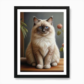 Ragdoll Cat With Blue Eyes Cat Lover Art Print