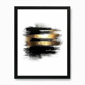 Gold And Black Abstract Painting 32 Art Print