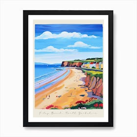 Poster Of Filey Beach, North Yorkshire, Matisse And Rousseau Style 3 Art Print