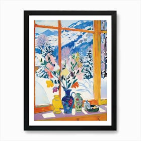 The Windowsill Of Banff   Canada Snow Inspired By Matisse 1 Art Print