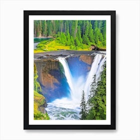 The Lower Falls Of The Lewis River, United States Majestic, Beautiful & Classic (2) Art Print