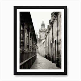 Santiago De Compostela, Spain, Black And White Analogue Photography 2 Art Print