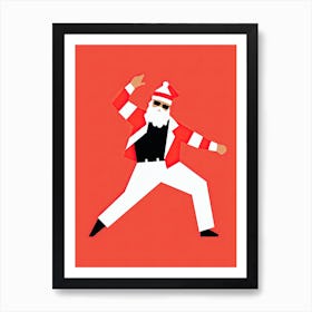 Santa Claus Dancing 4 Art Print