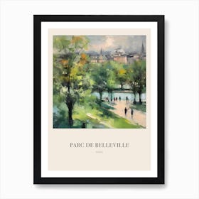 Parc De Belleville Paris France 4 Vintage Cezanne Inspired Poster Art Print