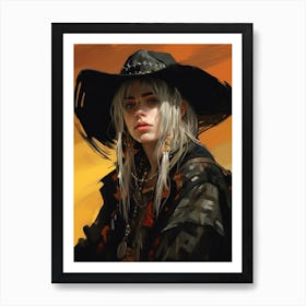Billie Eilish Goth Cowgirl 3 Art Print