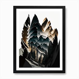 Dolomiti Bellunesi National Park Italy Cut Out PaperII Art Print