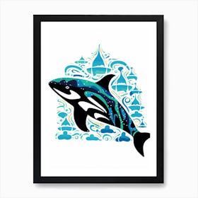 Orca Whale Pattern 2 Art Print