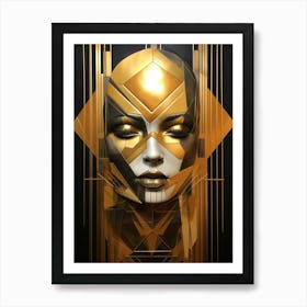 Abstract Geometric Lady Portrait 20 Art Print