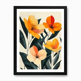 Orange And Yellow Flowers Art Print