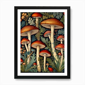 William Morris Mushrooms In A Garden 1 Art Print