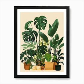 Tropical Plants In Pots 1 Art Print