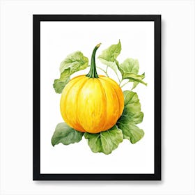 Spaghetti Squash Pumpkin Watercolour Illustration 4 Art Print