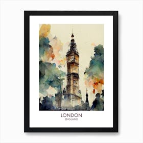 London Watercolour Travel Art Print