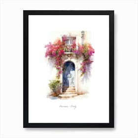 Ancona, Italy   Mediterranean Doors Watercolour Painting 4 Poster Art Print