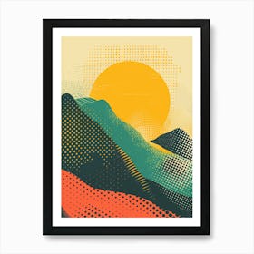 Abstract Mountain Landscape Art Print