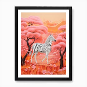 Zebra Under The Baobab Tree 2 Art Print