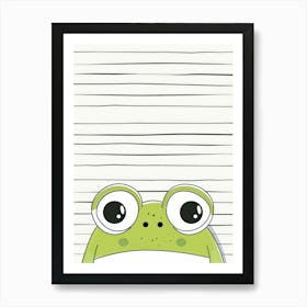 Frog On A Paper Art Print