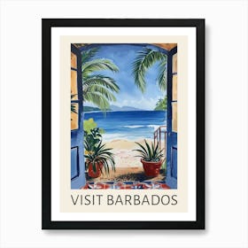 Visit Barbados Travel Poster Art Print