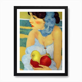 A Lady With Fruit Art Print